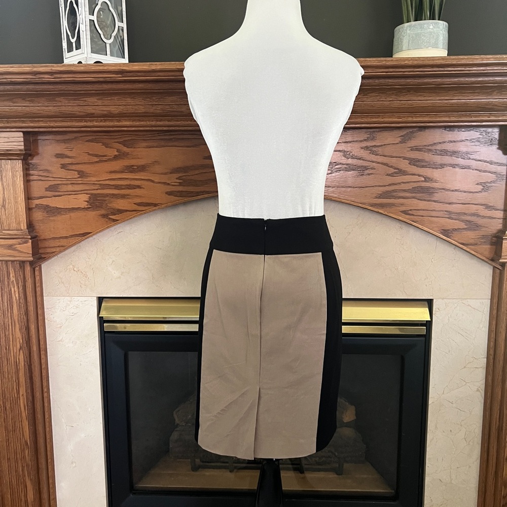 Banana Republic Tan Black‎ Colorblock Stretch Pencil Skirt Size 12 - Picture 4 of 11